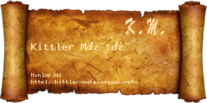 Kittler Máté névjegykártya