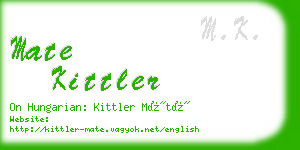 mate kittler business card